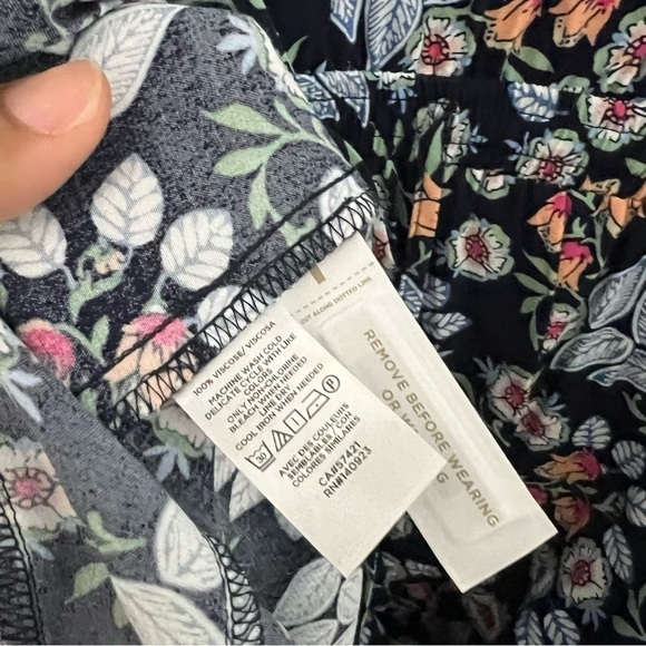 Loft Floral Godet Drawstring Dress Size M - Picture 7 of 8